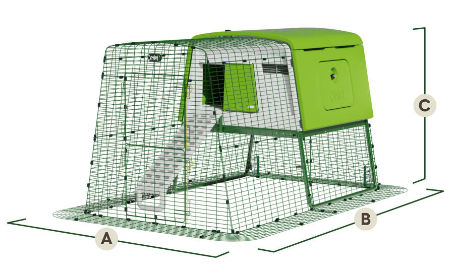 eglu cube chicken coop with 2m run dimensions