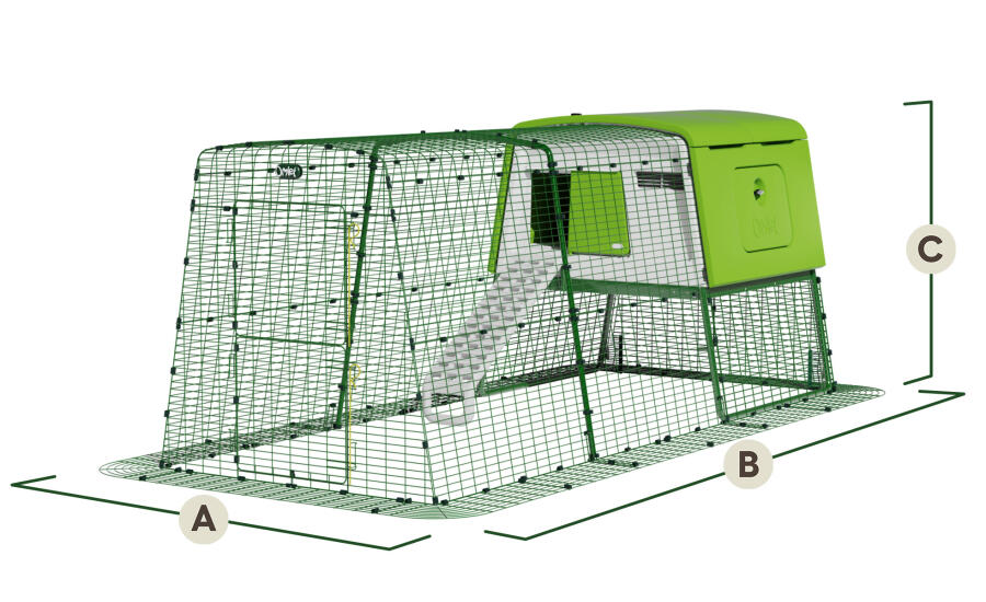 eglu cube with 3m run dimensions