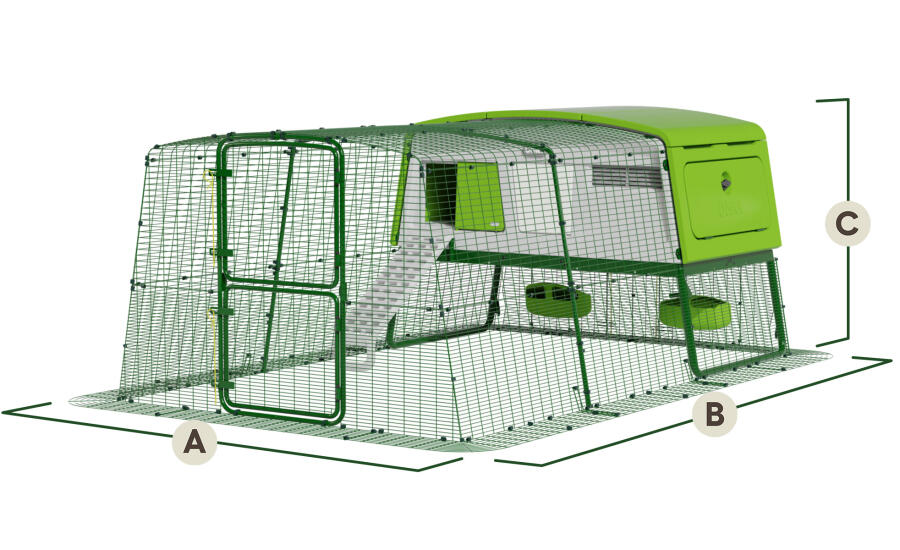 eglu pro chicken coop with 3m run dimensions