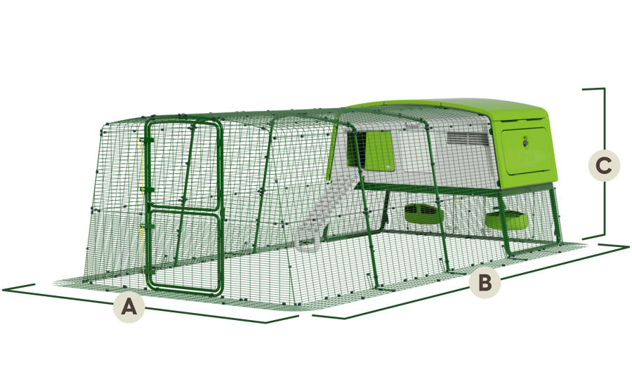 eglu pro chicken coop with 4m run dimensions