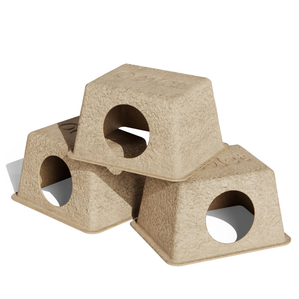Pack of three hamster compostable hide