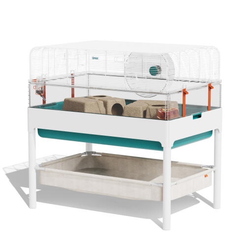 Hamster habitat home with frame and storage