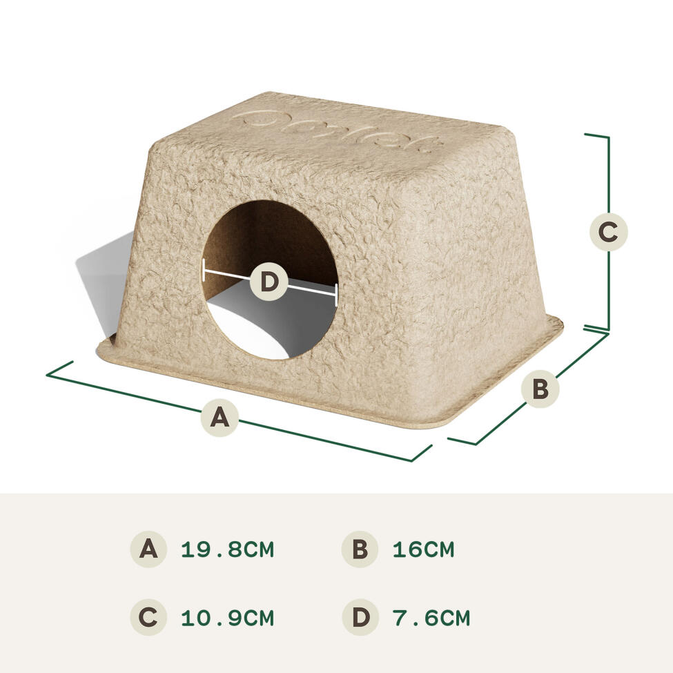 Hamster hide dimensions (cm)