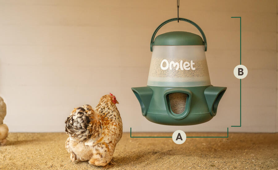 no waste chicken feeder hanging dimensions