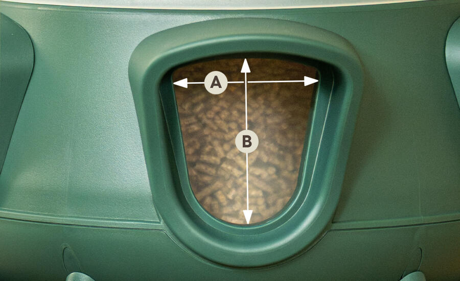 no waste chicken feeder port opening dimensions