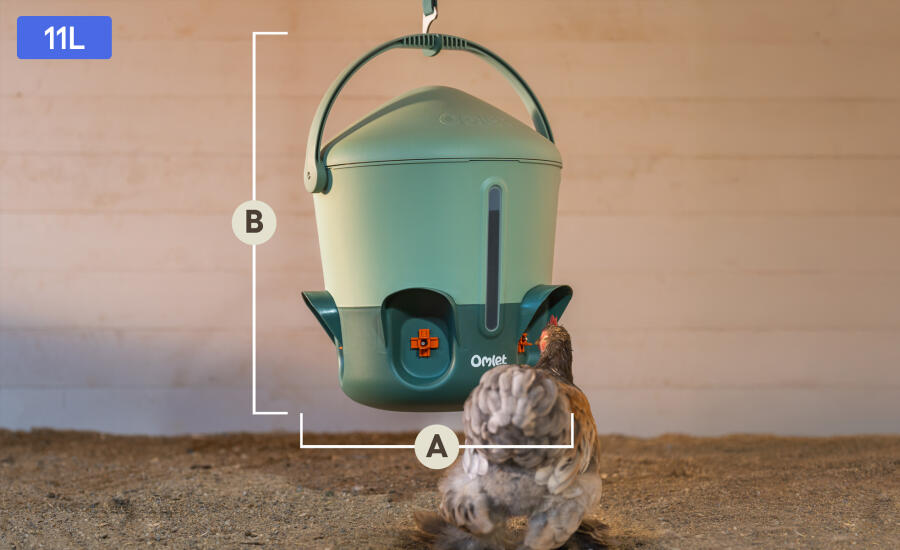 medium omlet waterer hanging dimensions