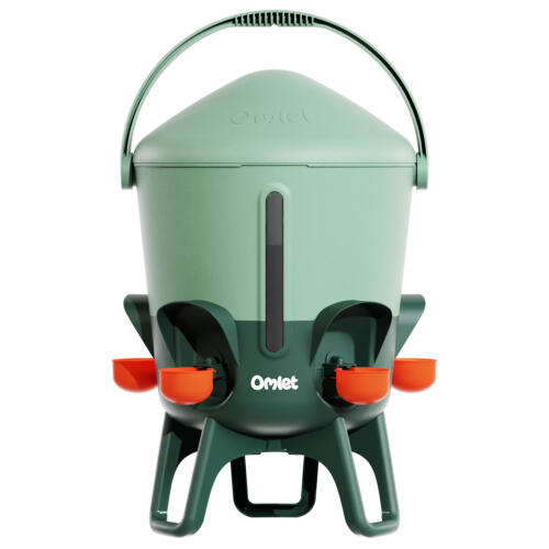 insulated chicken waterer in sage green