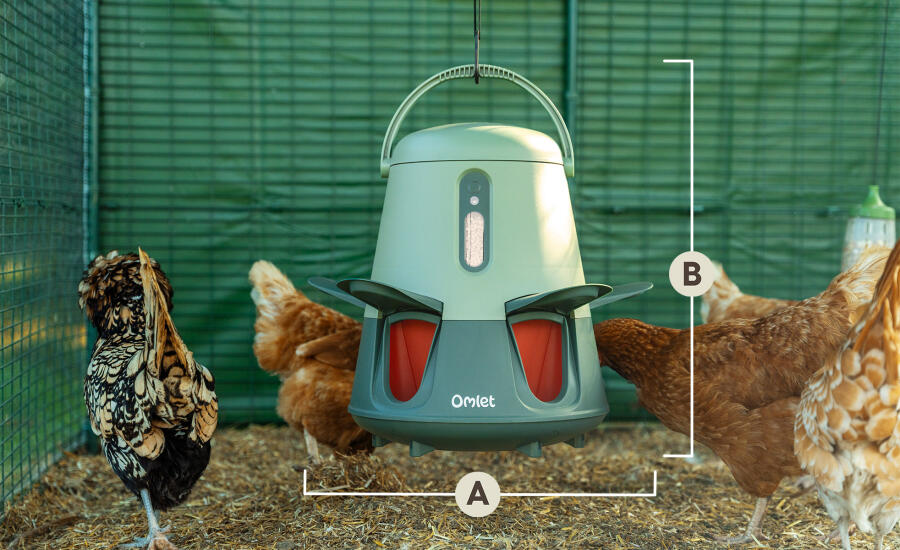 smart automatic chicken feeder overall dimensions hanging