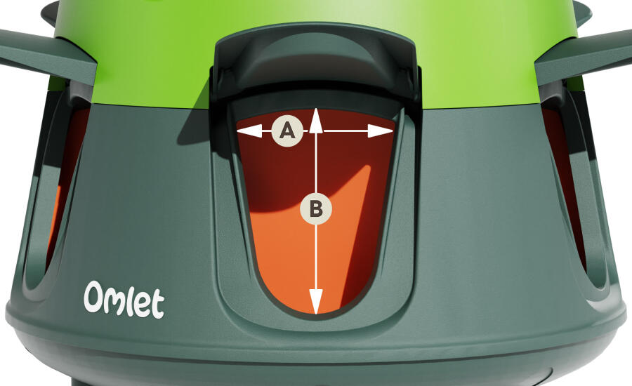 smart chicken feeder port dimensions